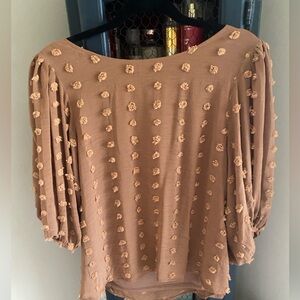 Women's Cute Chic Tan Textured Top